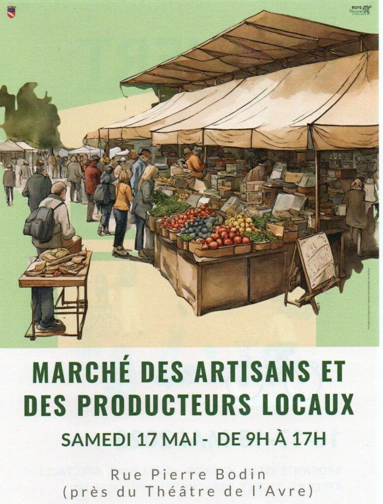 affiche marché des artisans locaux à roye